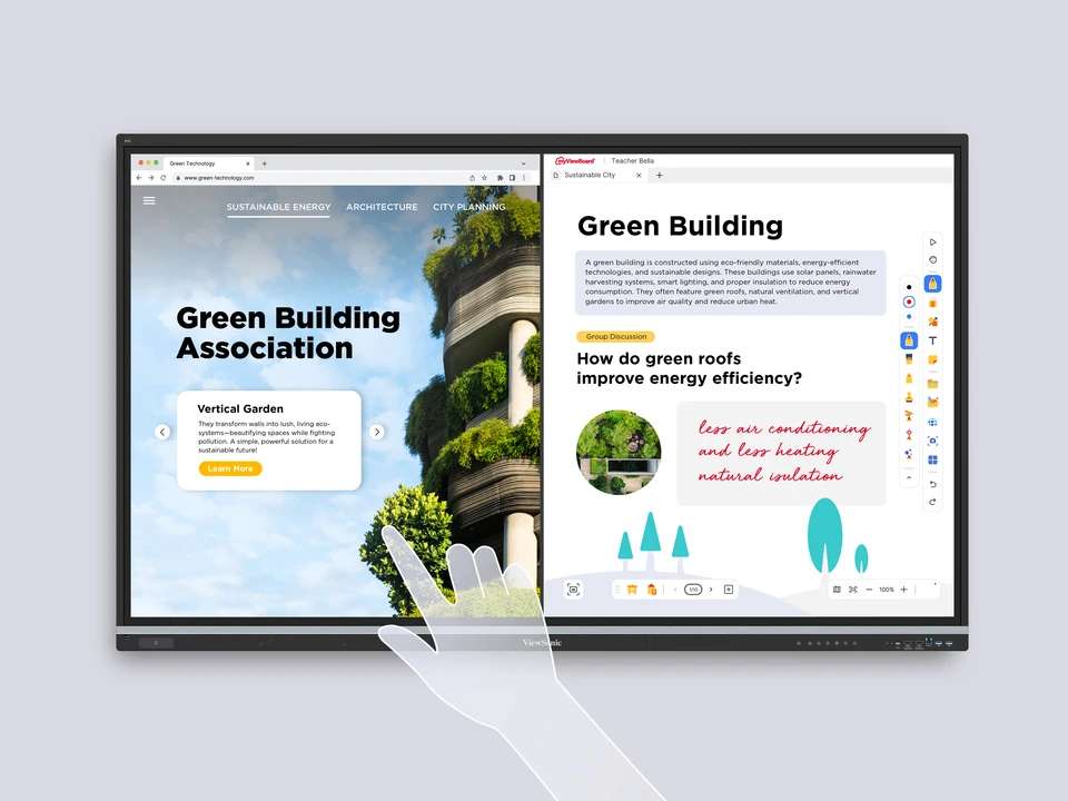 Màn hình tương tác ViewSonic IFP9851 4K 98 inch, Android 14, NFC, 50 điểm chạm, EPEAT Silver